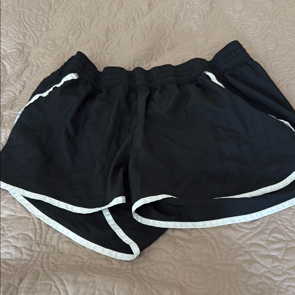 Champion Black Lined Athletic Shorts with White Trim (XXL)